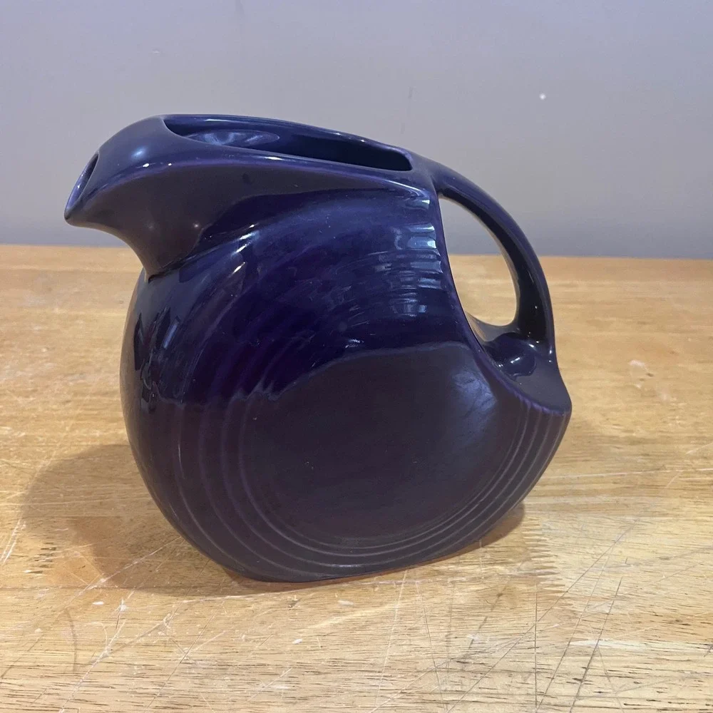 Fiesta Large Disk Pitcher Plum‎ Purple Ceramic Art Deco Water Jug 2nd